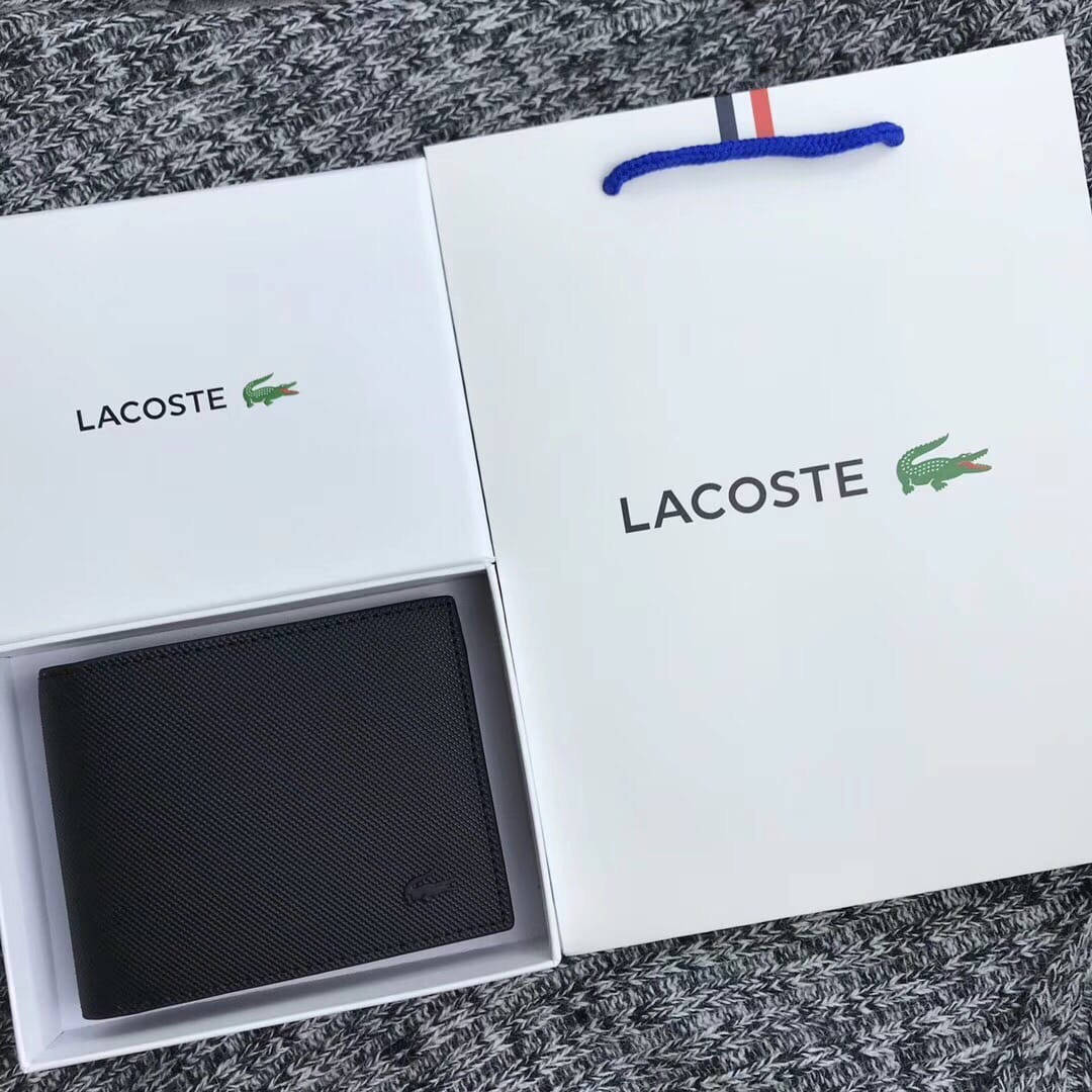 

Мужское кожане Кошелек Lacoste (Топ якість), Черный