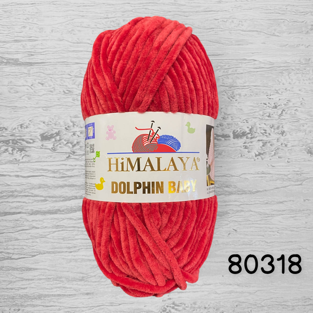 

Плюшевая пряжа Himalaya Dolphin Baby (Гималая Долфин Беби) 80318, алый