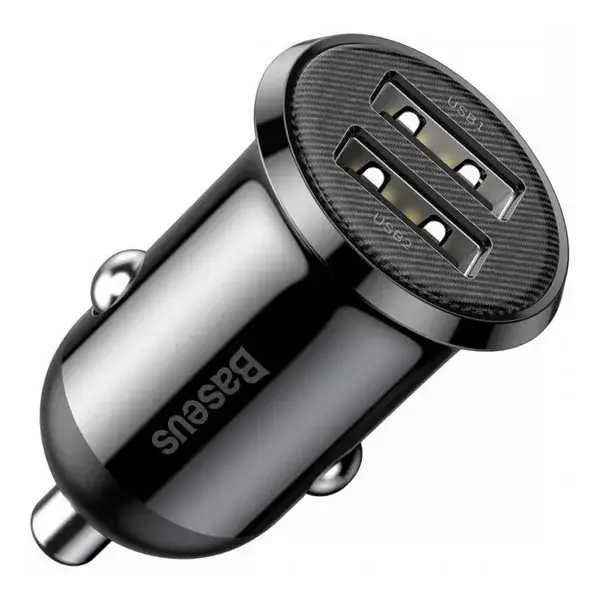 

Автомобильное зарядное устройство для телефона Baseus Grain Pro CCALLP-01 Black (2USB 4.8A )