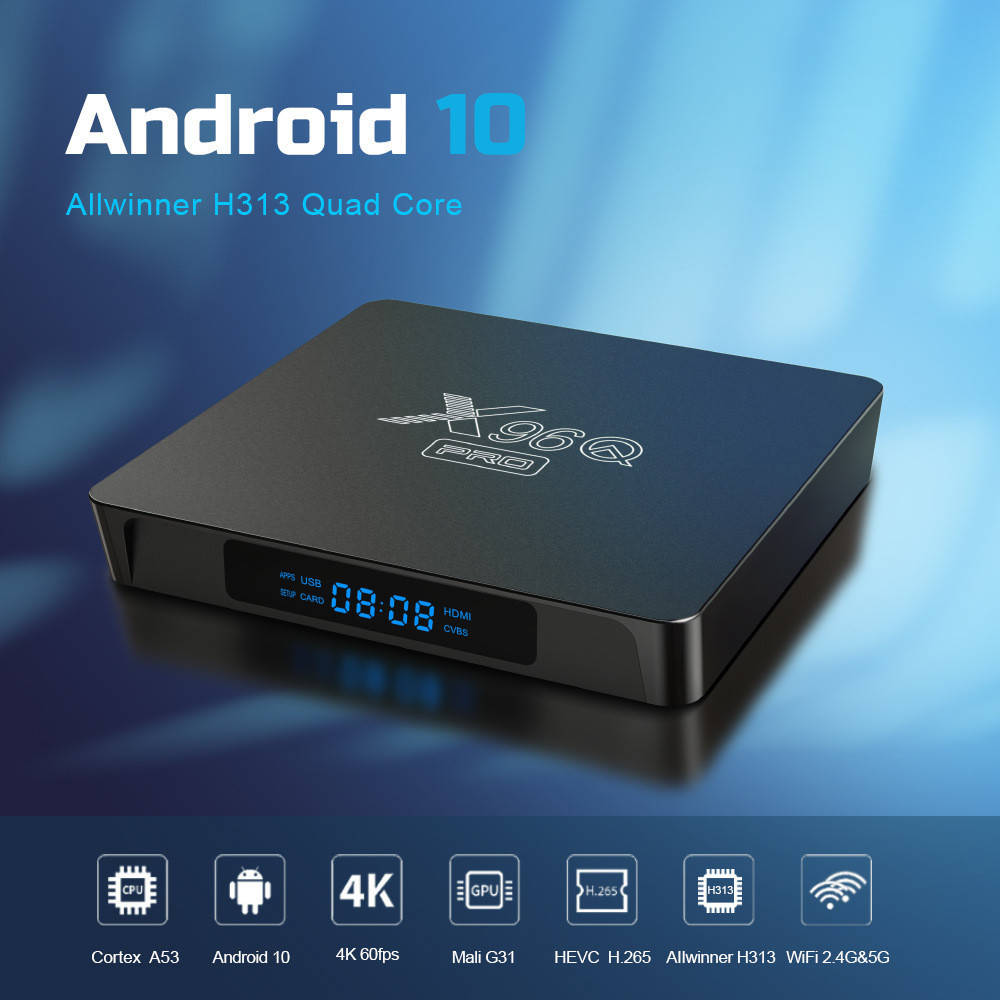

Смарт ТВ-приставка X96q Pro 2/16 Гб (X96 mini new) Allwinner H313 Android 10