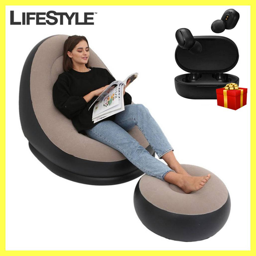 

Надувной диван с пуфом Air Sofa + Подарок Беспроводные наушники A6S