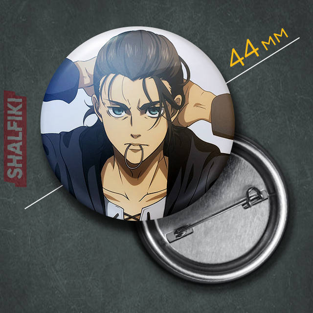 

"Эрен Йегер (Атака титанов / Attack on Titan)" значок круглый на булавке Ø44 мм