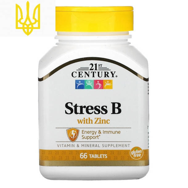 

Комплекс витаминов группы B с Цинком Stress B 21st Century 66 таблеток
