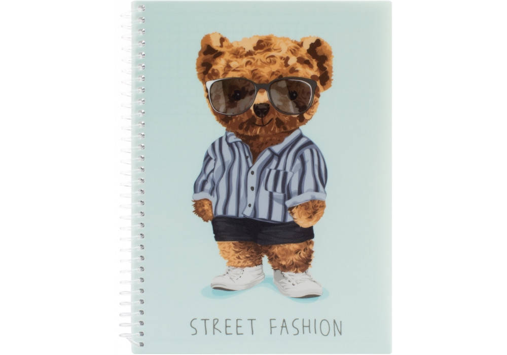 

Блокнот "Pets Fashion: Bear" А5, пластикова обкладинка, ПВХ спіраль, 80 арк., кл