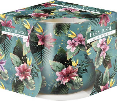 

Свеча ароматическая в стекле Bispol цветочные джунгли 7 см (sn71s-57), Зелёный