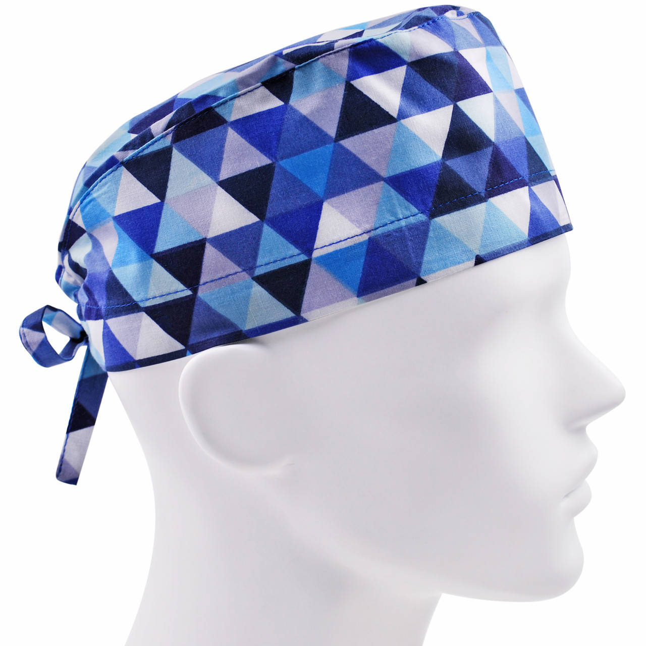 

Медицинская Шапочка Шапка Мужская тканевая хлопковая многоразовая принт геометрия, Синий