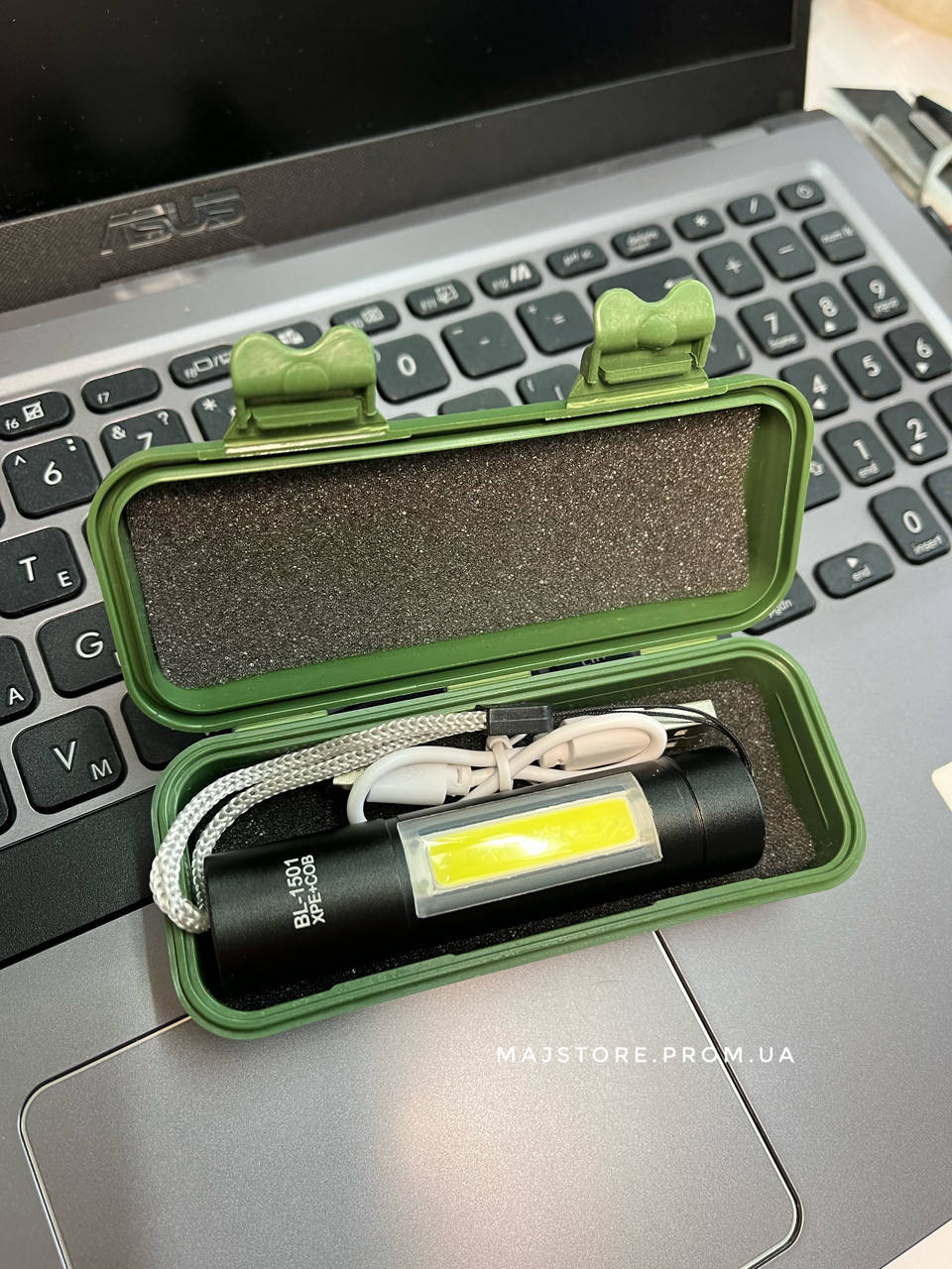 

Фонарь ручной тактический Police BL 1501 + ЗУ microUSB + Zoom + XPE+COB, Черный