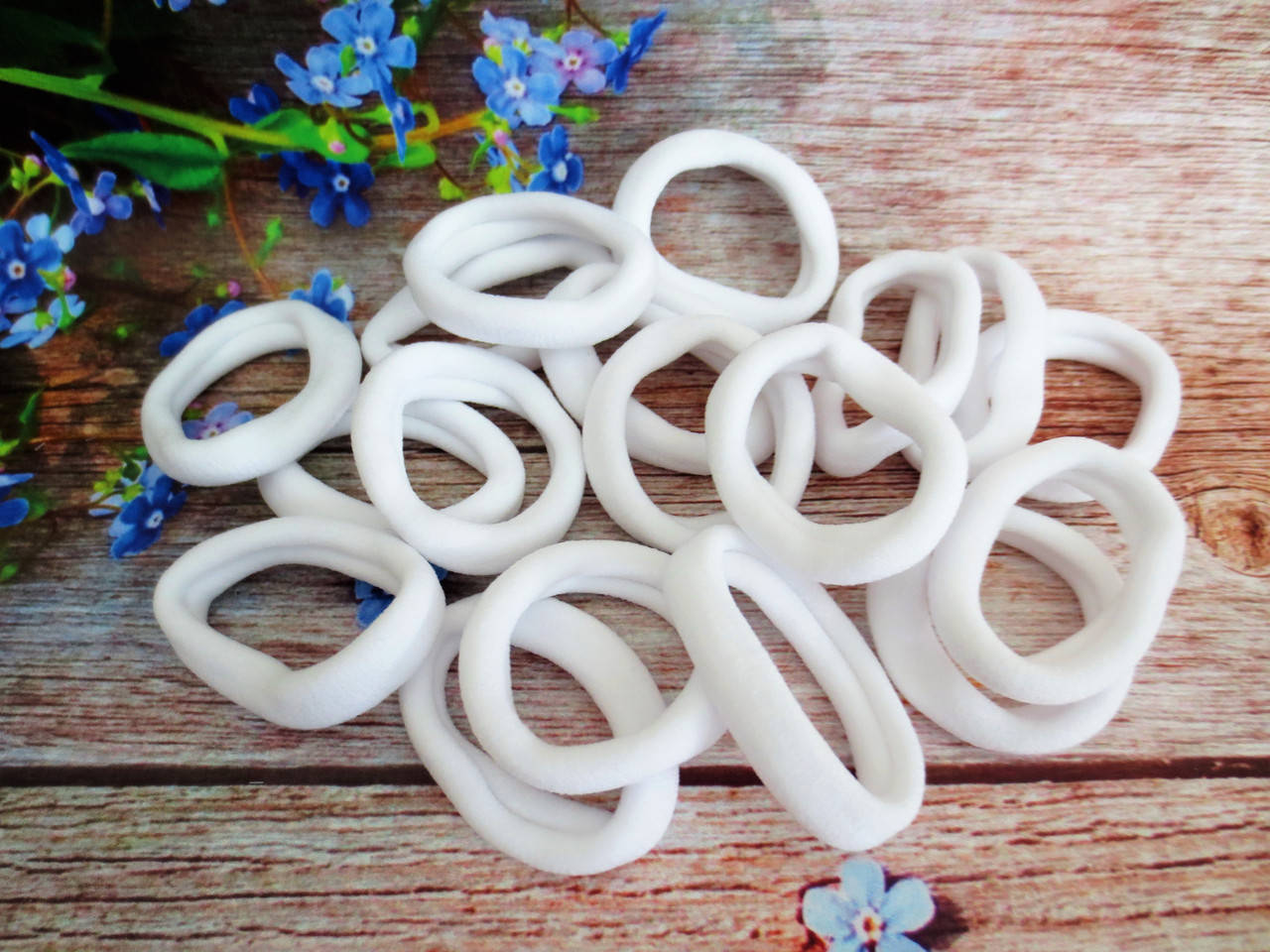 

Резинки для волос нейлоновые, БЕЛЫЕ, 4 см., 10 шт., Белый