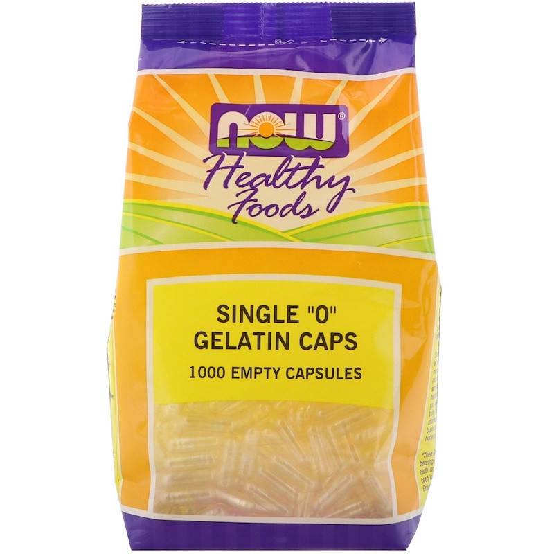 

Пустые капсулы "0", Single "0" Gelatin Caps, Now Foods, 1000 капсул, (NOW-05150), 1000