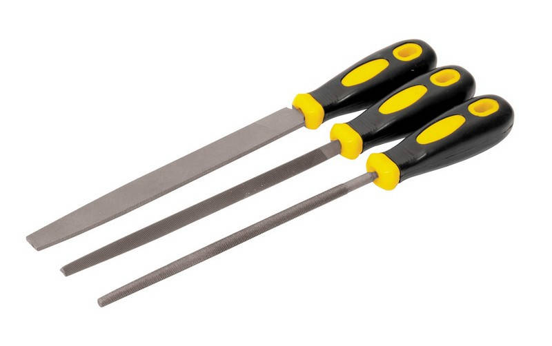 

Напильники по металлу MASTERTOOL 3 шт 200 мм плоский/круглый/трёхгранный 06-0210