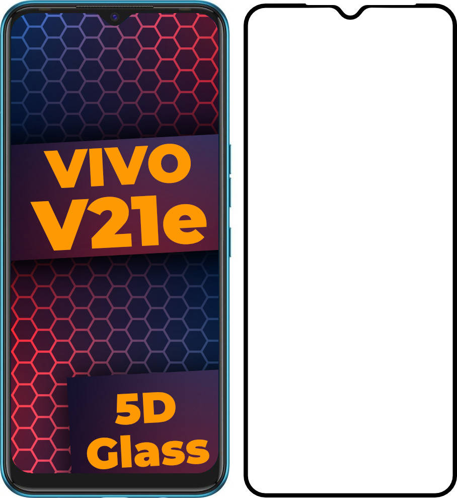 

5D стекло Vivo V21e (Защитное Full Glue) Black, Черный