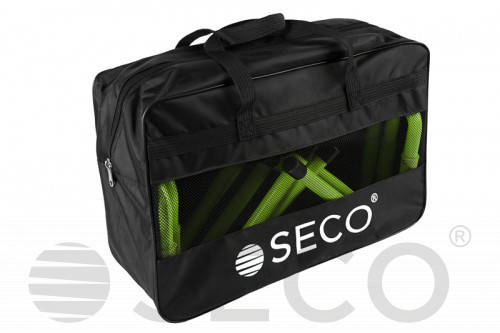 

Набор тренировочных барьеров для бега SECO® 15-33 см неонового цвета (5 шт)