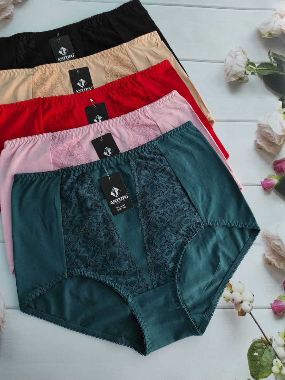 

Набор женских хлопковых трусов высокой посадки размер 56-58