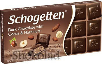 

Schogetten черный шоколад с какао и лесным орехом, 100 г.