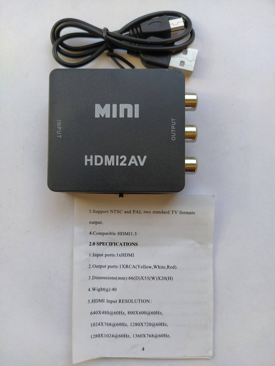 

Конвертер HDMI mini на AV (RCA-тюльпани в ТБ)