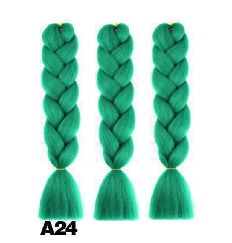 

Канекалоновая коса однотоная - зеленый 60см в косе. Термостойкий. А24