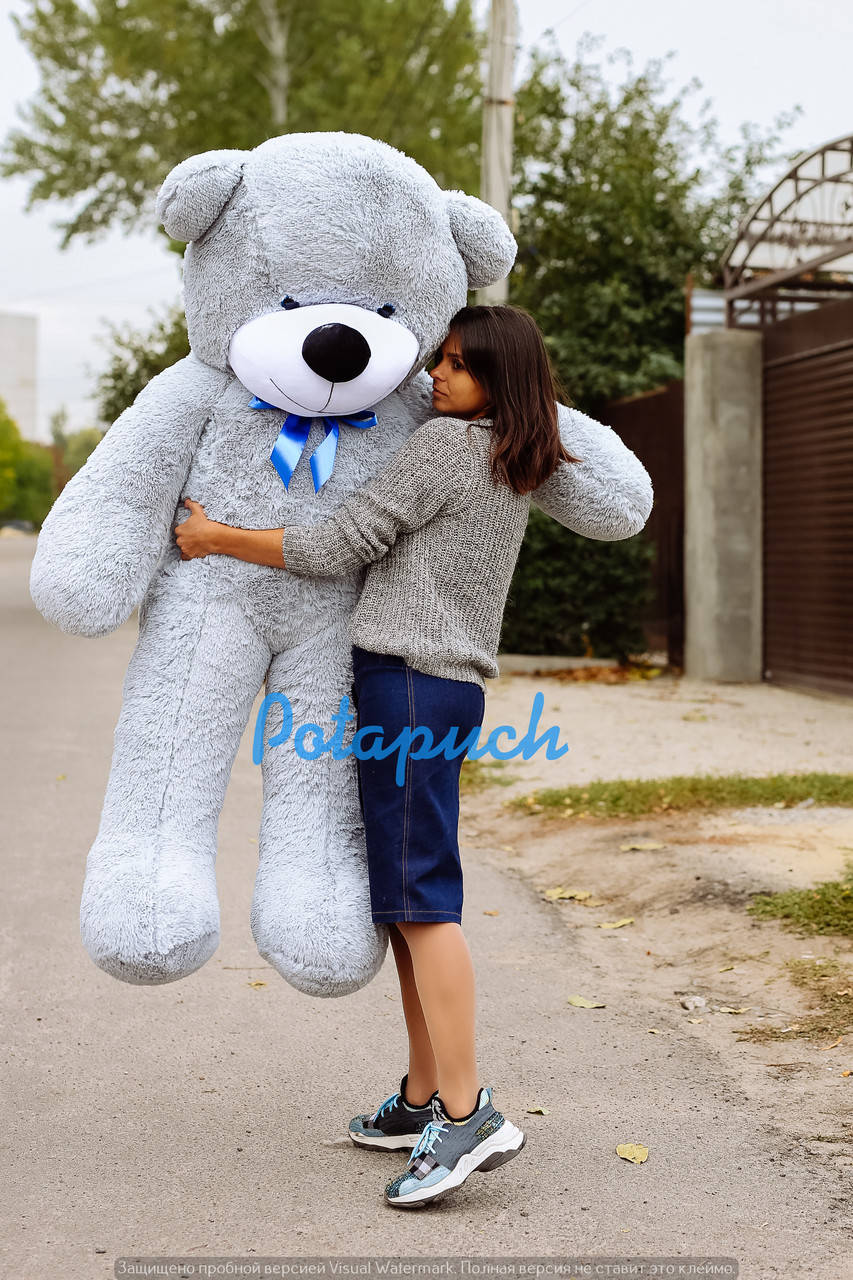 

Большой плюшевый мишка Рафаель 180 см серый