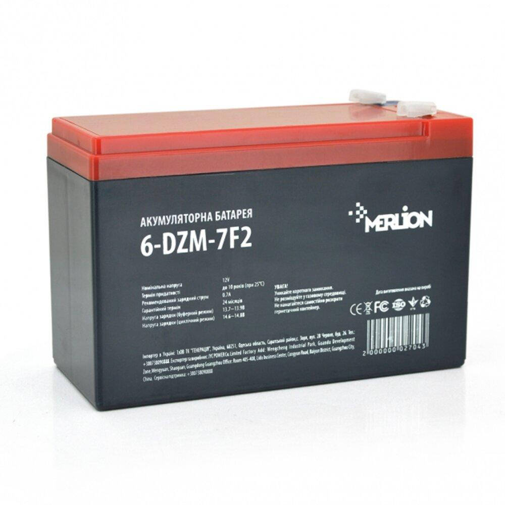 

Тяговая аккумуляторная батарея AGM Merlion 6-DZM-7 12V 7Ah F2
