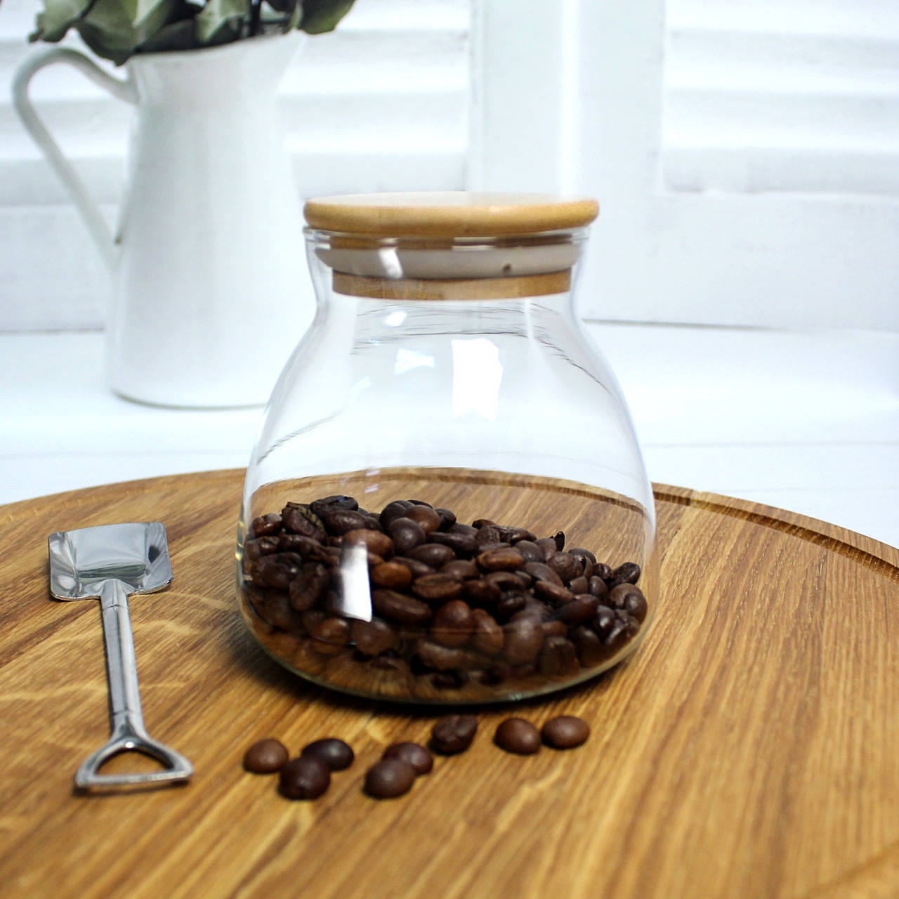 

Стеклянная фигурная круглая банка с деревянной крышкой 400ml Ardesto, Прозрачный