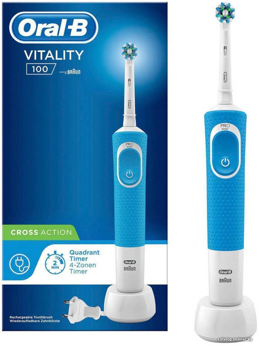 

Электрическая зубная щетка Braun Oral-B Vitality 100 Cross Action Blue + антисептик