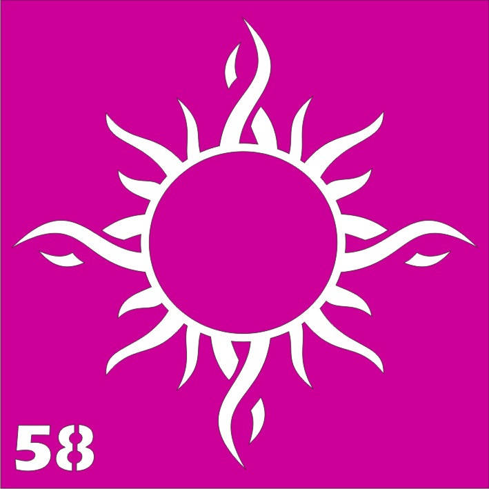 

Трафарет солнце для био-тату хной, блеск тату Boni Kasel № 58