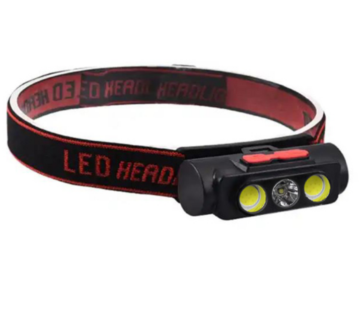 Налобний ліхтарик RIAS PLD-2119B XPE+2COB (біле+червоне світло) акумуляторний 1х18650 Type-C (7_00812), фото 1