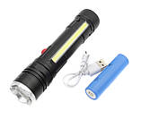 Ліхтар ручний акумуляторний Police T6-26 Zoom з кліпсою 1x18650 microUSB Black (7_00837), фото 2