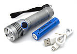 Ліхтар ручний акумуляторний Police BL-S18 T6 Zoom 1x18650 microUSB Grey (7_00845), фото 3