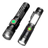 Ліхтар ручний акумуляторний Bailong BL-502-T6+COB Zoom 1x18650 microUSB Black (7_00864), фото 2