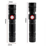 Ліхтар ручний акумуляторний Bailong BL-502-T6+COB Zoom 1x18650 microUSB Black (7_00864), фото 3