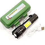 Ліхтар ручний акумуляторний Police 1831-T6+COB microUSB Black (7_00870), фото 4