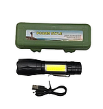 Ліхтар ручний акумуляторний Police BL-T629S XPE+COB Zoom microUSB Black (7_00872), фото 2