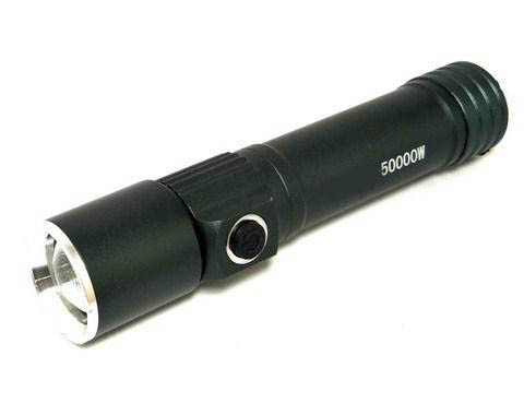 Ліхтар ручний акумуляторний RIAS RB213 T6 LED Zoom 1x18650 ЗУ Black (7_00879), фото 1