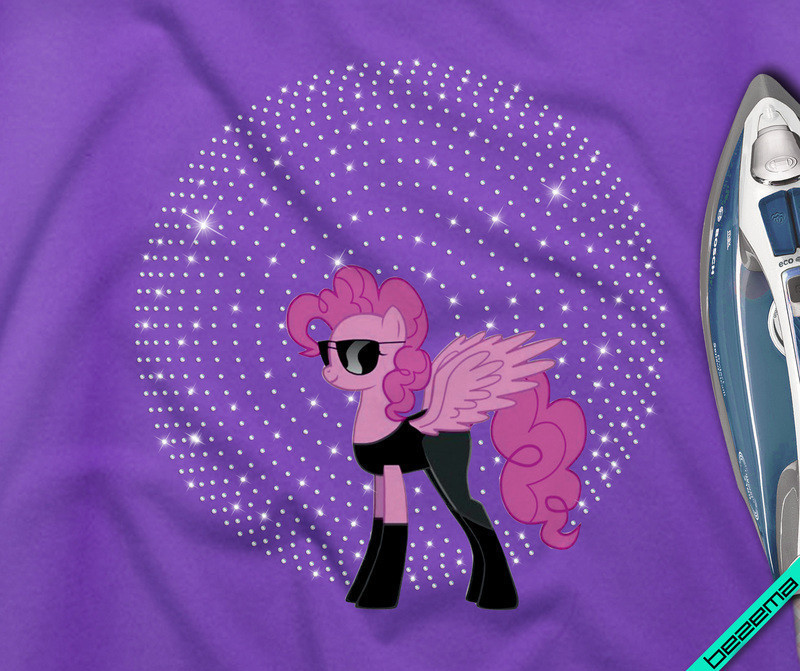 Наклейки зі страз на подушки Поні диско