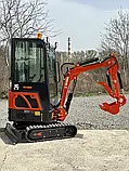 Міні-екскаватор DOVPRO МЕ1500S з кабіною, регульованими гусеницями та ковшем 40 см (1500 кг, дизель 25.8 к.с.), фото 6