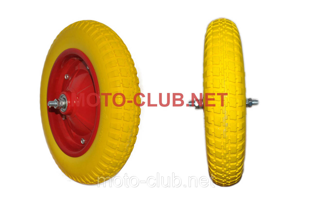Колесо 3,00-8 TL (безскамерне, вісь D-12 мм) "ELIT" (жовте), фото 1