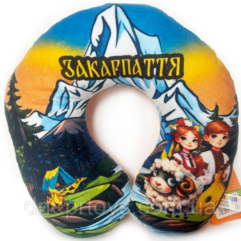 М`яка іграшка підголівник з принтом Закарпаття плюш Україна 32*30*8см (00229-9), фото 1