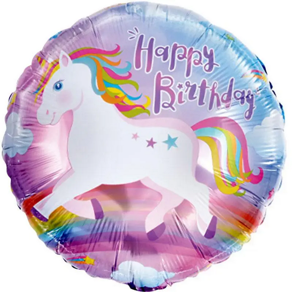 Фольгована куля "Єдиноріг Happy Birthday" (Китай)