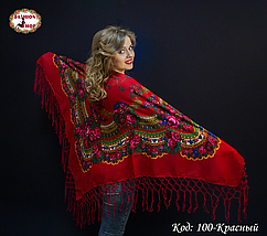 Українська червона хустка Квітучий сад, фото 2