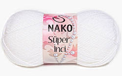 Турецька пряжа для в'язання Nako Super Inci. Біла