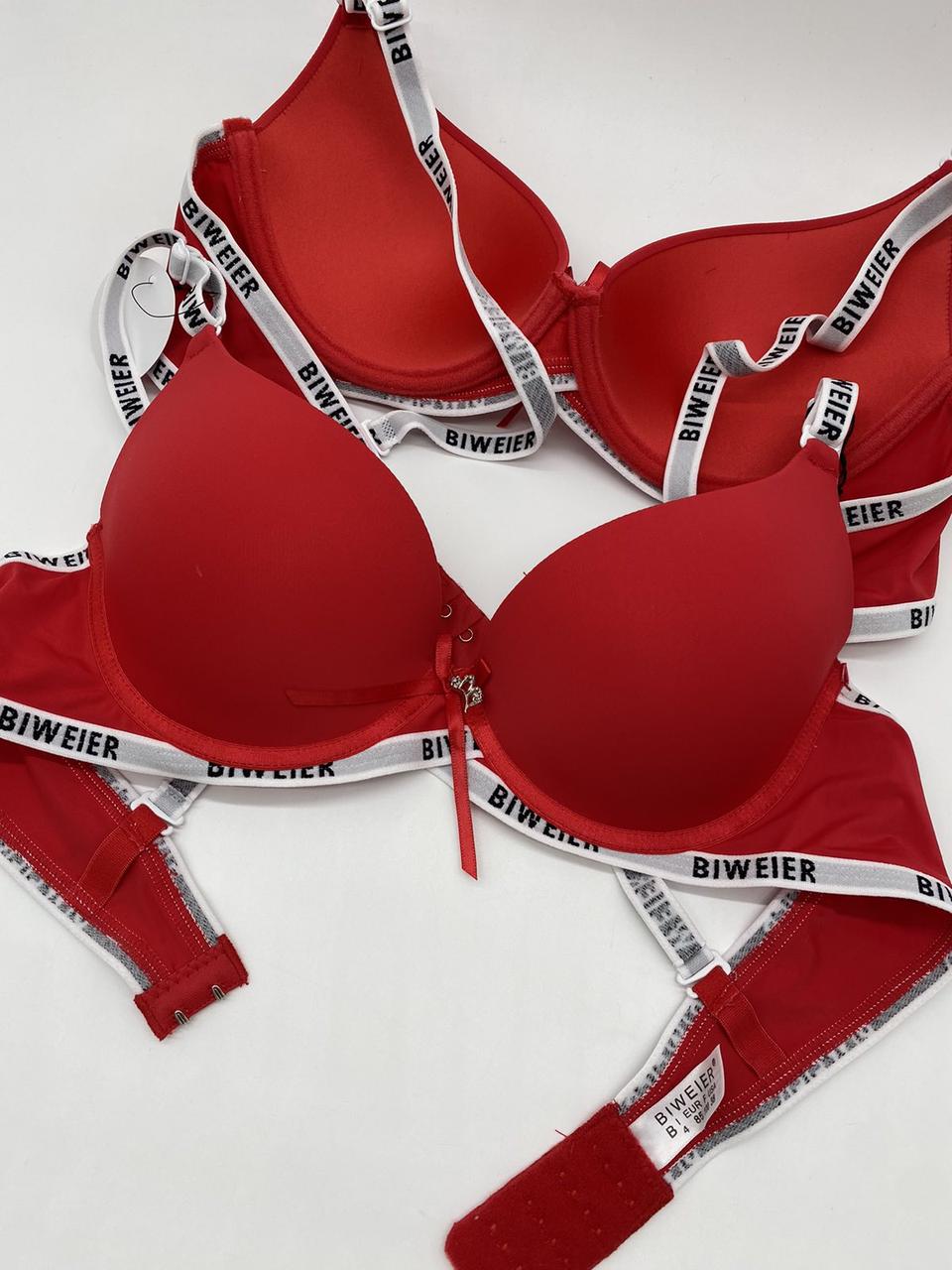 Бюстгальтер гладкий червоний BIWEIER чашка B 31258-6, фото 1