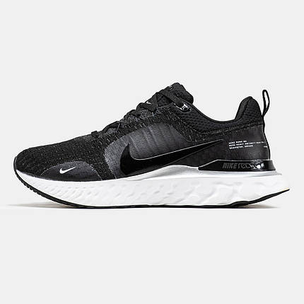 Чоловічі Кросівки Nike React Infinity Run Black White / Найк Реакт Інфініті Ран Чорні з Білим, фото 1