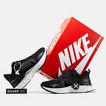 Чоловічі Кросівки Nike React Infinity Run Black White / Найк Реакт Інфініті Ран Чорні з Білим, фото 6