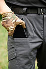 Тактичні, повсякденні, робочі карго штани COMBAT 7, ріп-стоп, сірі, 7 кишень, фото 3