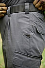 Тактичні, повсякденні, робочі карго штани COMBAT 7, ріп-стоп, сірі, 7 кишень, фото 4
