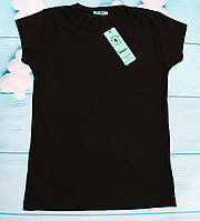 Футболка жіноча базова однотонна S/M (44-46), чорна