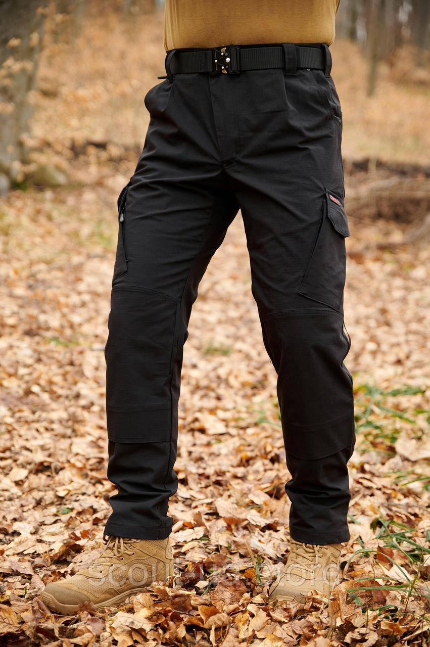 Тактичні армійські, повсякденні, робочі карго штани Sokil Profi, чорний ріп-стоп, індивідуальний пошив, фото 1