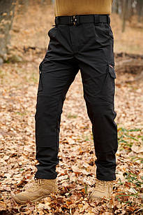 Тактичні армійські, повсякденні, робочі карго штани Sokil Profi, чорний ріп-стоп, індивідуальний пошив