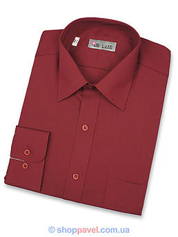 Чоловіча класична сорочка De Luxe 38-46 д/р 211D вишневого кольору