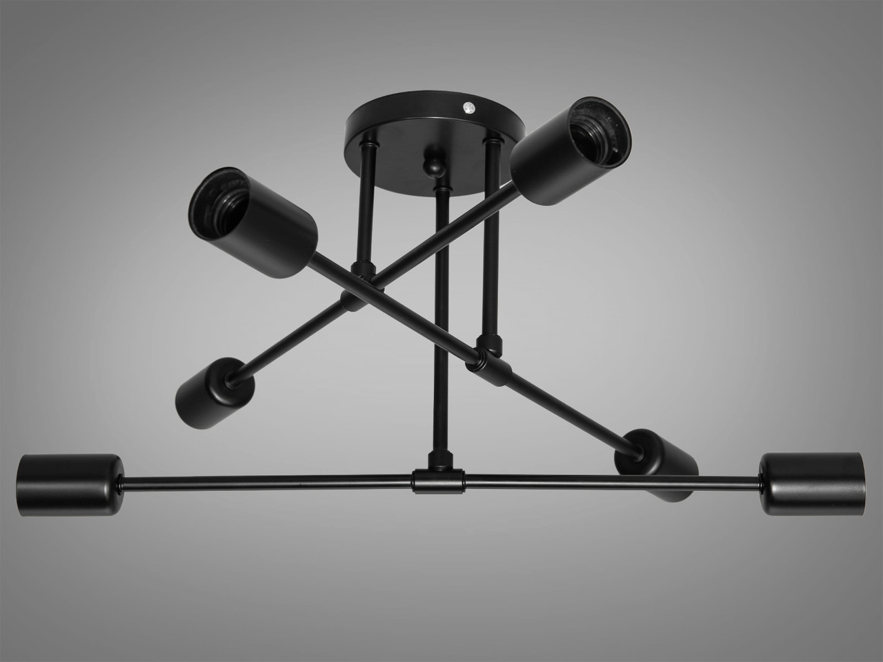Строга люстра в квартиру-студію в стилі Loft на 6 ламп, колір чорний XL2039-6BK-LS